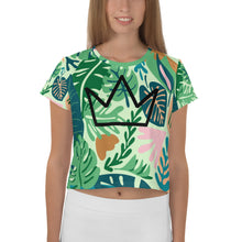 Load image into Gallery viewer, Afrikon Crown Florida Print Crop Tee
