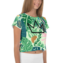 Load image into Gallery viewer, Afrikon Crown Florida Print Crop Tee
