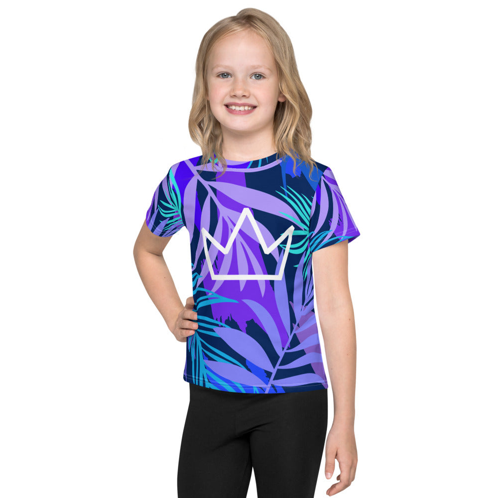 Afrikon Crown rainforest print Kids crew neck t-shirt