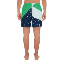 Load image into Gallery viewer, Afrikon Crown Green Static Print Men&#39;s Athletic Long Shorts
