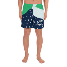 Load image into Gallery viewer, Afrikon Crown Green Static Print Men&#39;s Athletic Long Shorts
