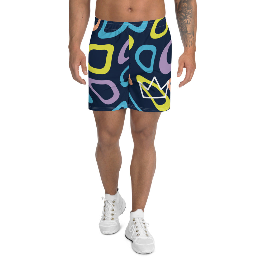 Afrikon Crown Color Print Men's Athletic Long Shorts