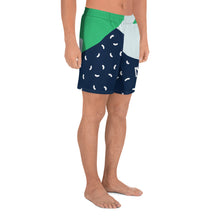 Load image into Gallery viewer, Afrikon Crown Green Static Print Men&#39;s Athletic Long Shorts
