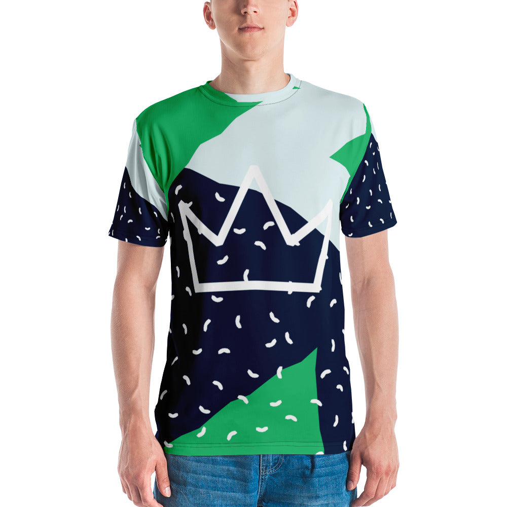 Afrikon Crown Green Static Print Men's T-shirt