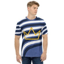 将图片加载到图库查看器，Afrikon Crown 2xRibbon print Men&#39;s T-shirt
