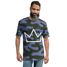 将图片加载到图库查看器，Afrikon Crown Amethyst Camo Print Men&#39;s T-shirt
