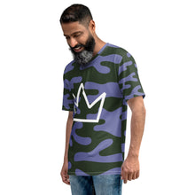 将图片加载到图库查看器，Afrikon Crown Amethyst Camo Print Men&#39;s T-shirt
