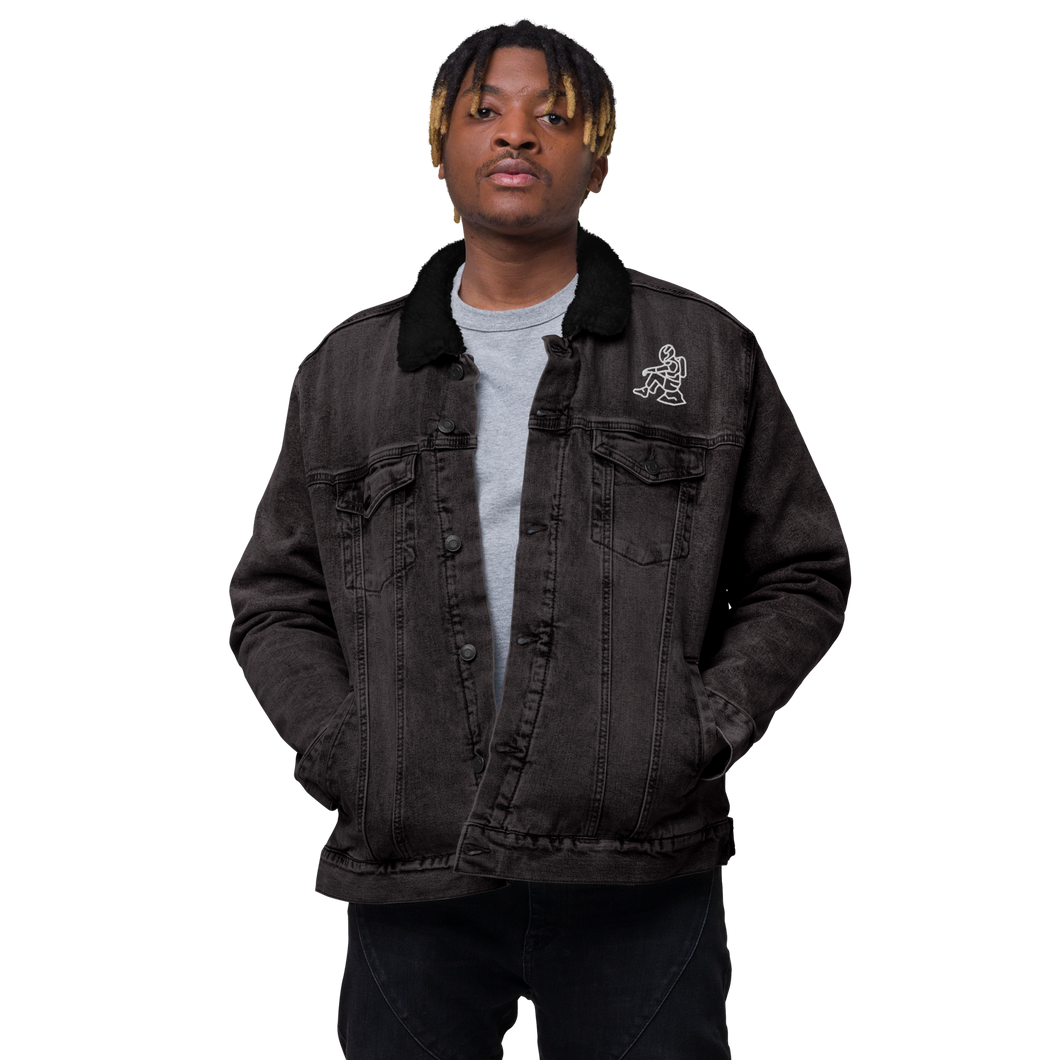Space Thinker Unisex denim sherpa jacket