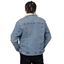 Load image into Gallery viewer, Space Thinker Unisex denim sherpa jacket
